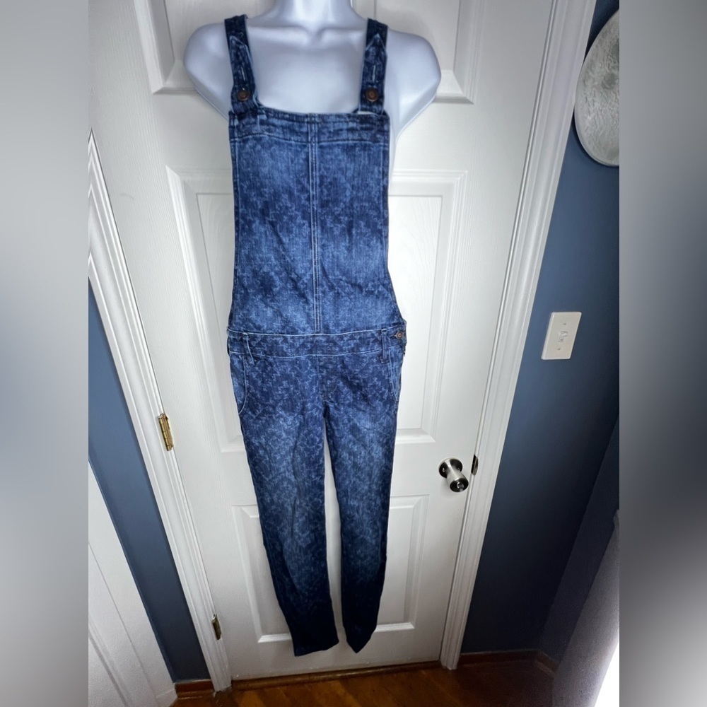 Hollister Women’s Small Dark Denim Blue Jeans Overalls Jumper S - Picture 9 of 14